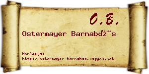 Ostermayer Barnabás névjegykártya